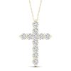 Banter 10K Solid Gold 1 Ct. T.W. Lab-Created Diamond Cross Necklace - 16" + 2" Necklaces