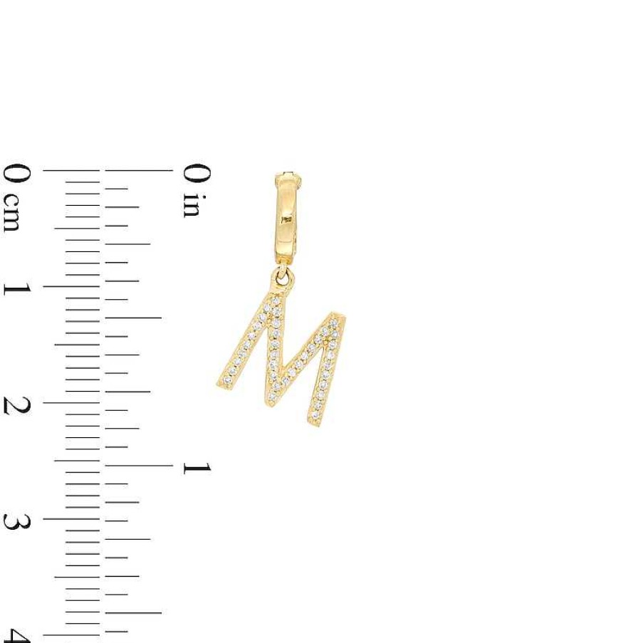 Banter Tilted 1/20 Ct. T.W. Diamond "M" Necklace Charm In 10K Gold Charms