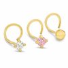 Banter 14K Gold Cz Nose Stud Set - 22G Nose