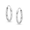 Banter 10K Tube Hollow White Gold Medium Continuous Hoops Earrings