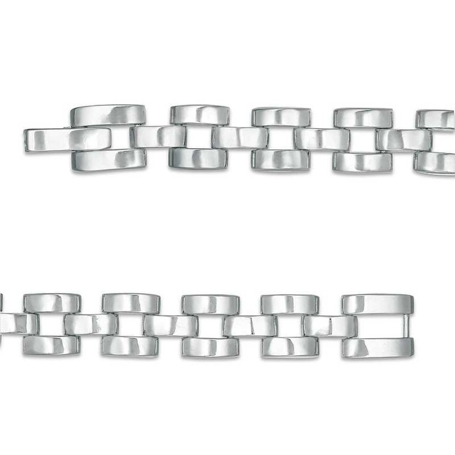 Banter Cubic Zirconia Duos Link Bracelet In Sterling Silver - 8.5" Bracelets