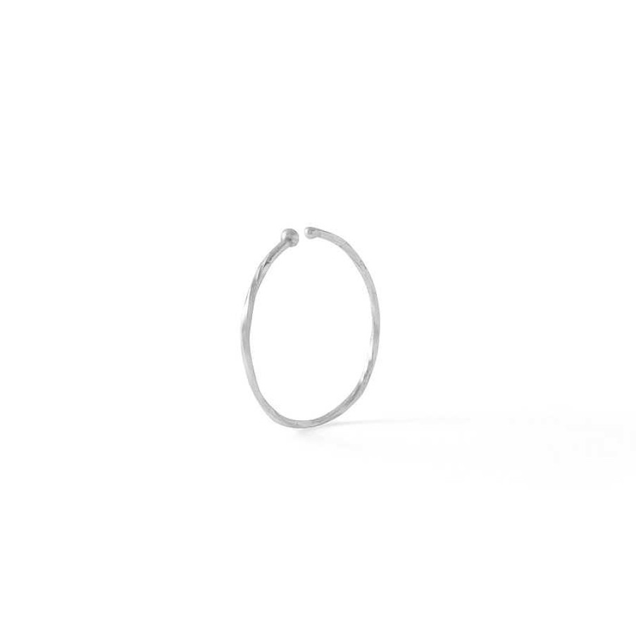 Banter 14K Solid White Gold Twist Nose Ring - 20G 5/16" Nose