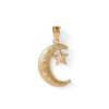 Banter Moon And Star Necklace Charm In 10K Solid Gold Charms