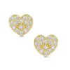 Banter Cubic Zirconia Heart Stud Earrings In 10K Gold Earrings