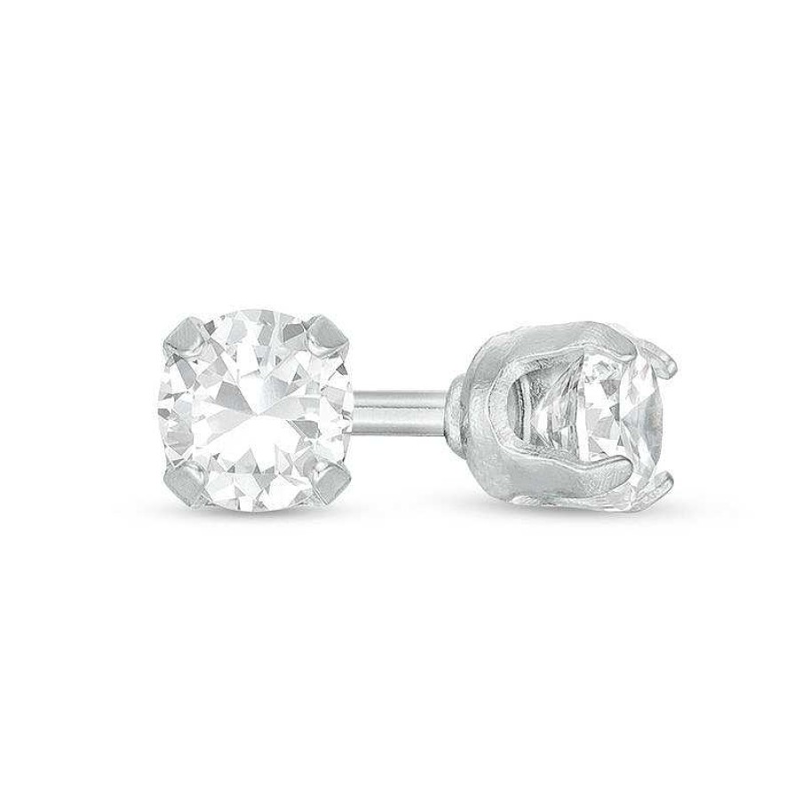 Banter 3Mm Cubic Zirconia Stud Piercing Earrings In Solid Stainless Steel Earrings