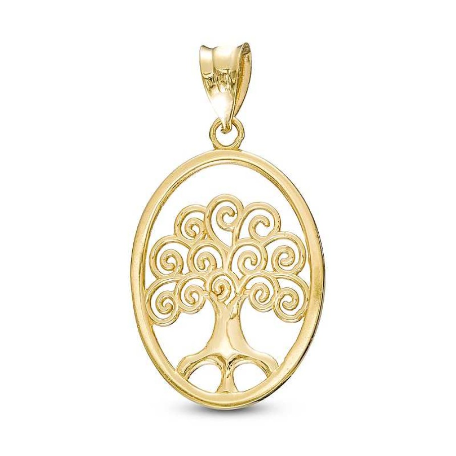 Banter Swirly Tree Of Life Necklace Charm In 10K Gold Casting Charms