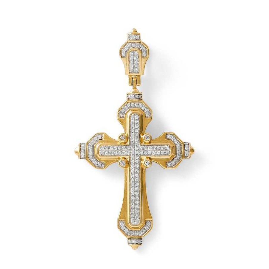 Banter 1/2 Ct. T.W. Diamond Mechanical-Style Cross Charm In 10K Gold Charms