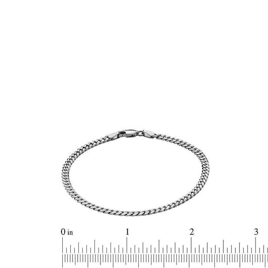 Banter Sterling Silver Diamond-Cut Curb Chain Bracelet Made In Italy - 7.5" Bracelets