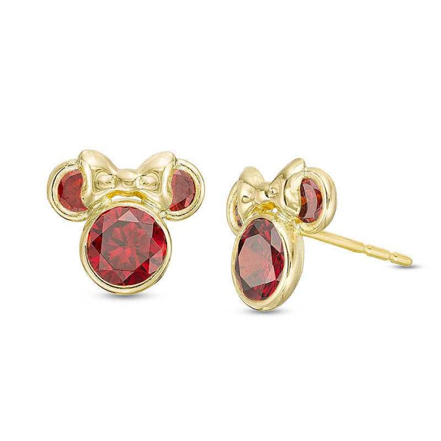 Banter Child'S Red Cubic Zirconia ©Disney Minnie Mouse Stud Earrings In 10K Gold Earrings