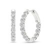 Banter 10K Solid White Gold 2 Ct. T.W. Lab-Created Diamond Small Inside Out Hoops Earrings