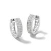 Banter Cubic Zirconia Triple Row Huggie Hoop Earrings In Sterling Silver Earrings