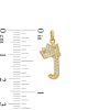 Banter Cubic Zirconia "J" Initial With Tilted Crown Necklace Charm In 10K Solid Gold Charms