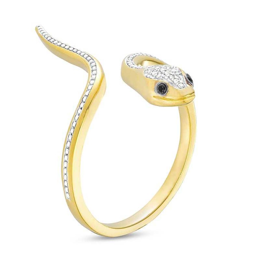 Banter 1/20 Ct. T.W. Diamond Snake Wrap Ring In Sterling Silver With 14K Gold Plate Rings