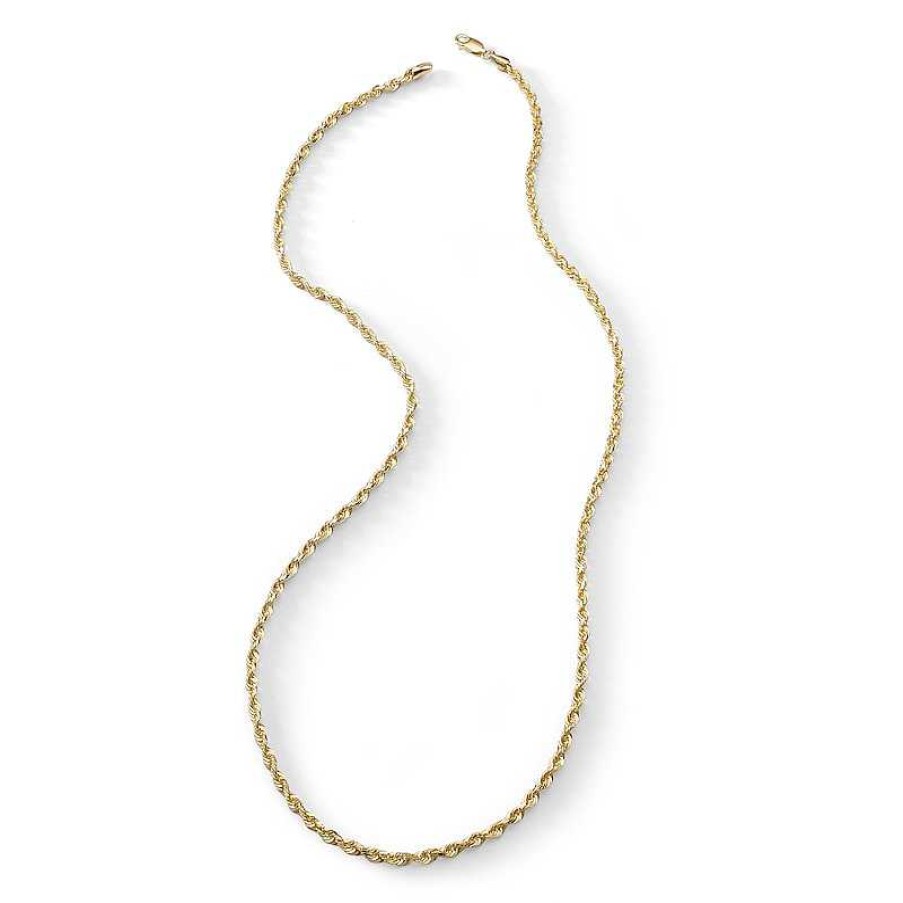 Banter 024 Gauge Solid Rope Chain Necklace In 10K Gold - 22" Necklaces