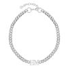 Banter Initial Curb Chain Personalized Choker In Solid Stainless Steel Necklaces