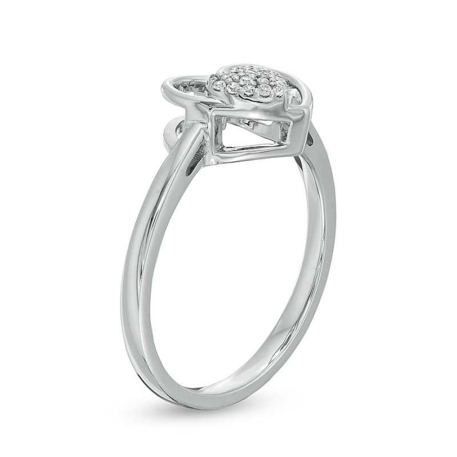 Banter 1/20 Ct. T.W. Diamond Double Heart Ring In Sterling Silver Rings