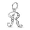 Banter Cubic Zirconia Calligraphy Initial "R" Bracelet Charm In Sterling Silver Charms