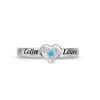 Banter Birthstone Two Name Engravable Ring In Sterling Silver Rings