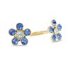 Banter Child'S Blue Flower Stud Earrings In 10K Gold Earrings