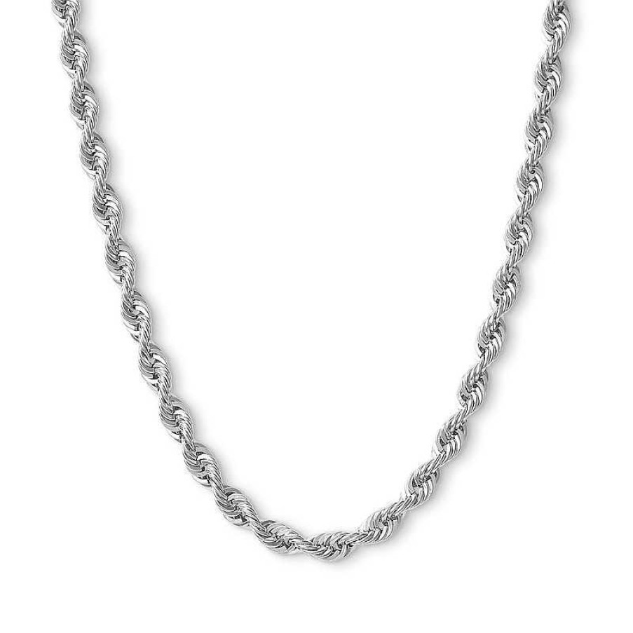 Banter 10K Hollow White Gold Rope Chain - 24" Necklaces