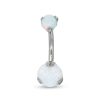 Banter Titanium Lab-Created Opal Belly Button Ring - 14G 7/16" Belly Button