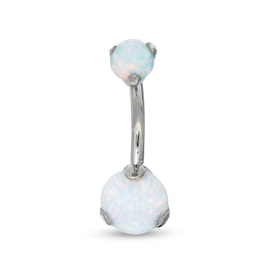 Banter Titanium Lab-Created Opal Belly Button Ring - 14G 7/16" Belly Button