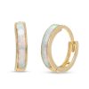 Banter 10.25Mm Lab-Created Opal Huggie Hoop Earrings In 10K Gold Earrings