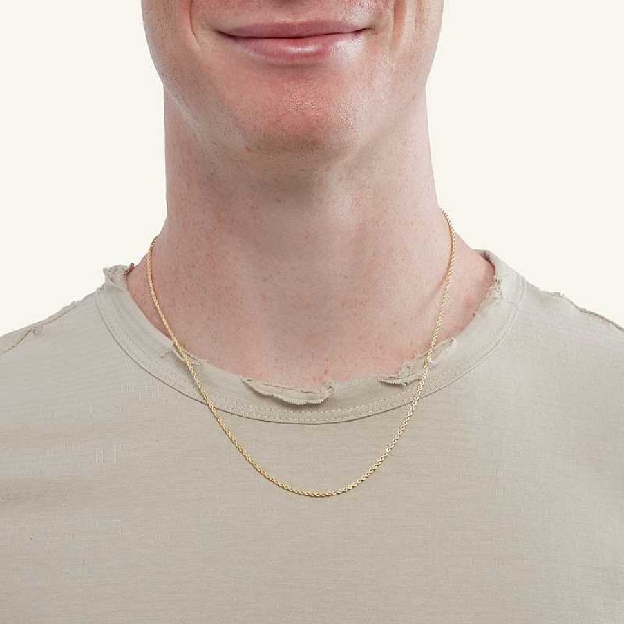 Banter 012 Gauge Hollow Rope Chain Necklace In 14K Gold - 20" Necklaces