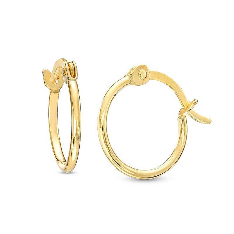 Banter Child'S 10Mm Hoop Earrings In 10K Tube Hollow Gold Earrings