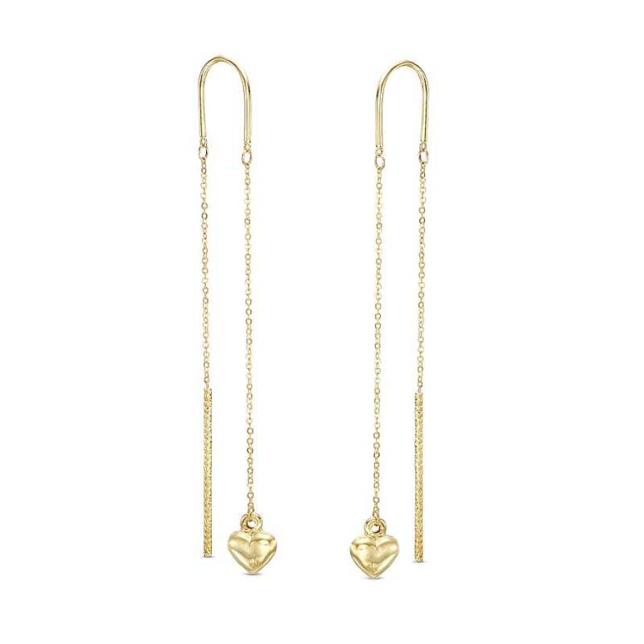 Banter Heart Threader Earrings In 10K Gold Earrings