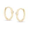 Banter Bezel-Set Cubic Zirconia Solitaire 8Mm Huggie Hoop Earrings In 10K Gold Earrings