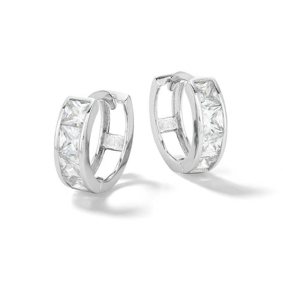 Banter Princess-Cut Cubic Zirconia Huggie Earrings In Sterling Silver Earrings