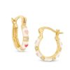 Banter Child'S Cubic Zirconia And Multi-Color Enamel Hearts Hoop Earrings In Solid Brass With 18K Gold Plate Earrings