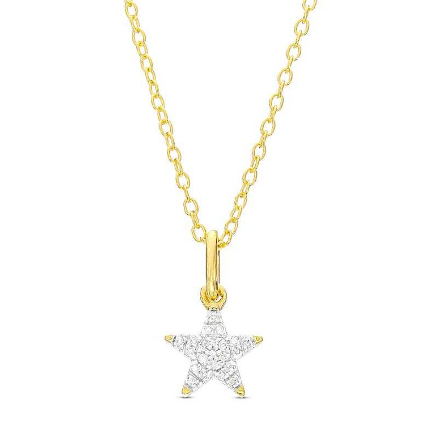 Banter 1/20 Ct. T.W. Diamond Star Necklace In Sterling Silver With 14K Gold Plate - 18" Necklaces