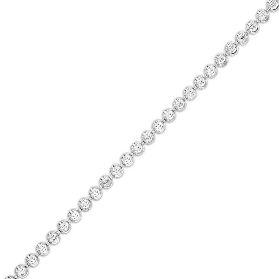 Banter Made In Italy Diamond-Cut Beaded Chain Bracelet In Solid Sterling Silver -7.50" Bracelets