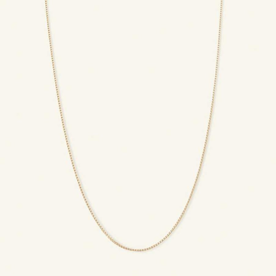 Banter 040 Gauge Box Chain Necklace In 14K Solid Gold - 18" Necklaces