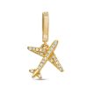 Banter 1/20 Ct. T.W. Diamond Airplane Necklace Charm In 10K Gold Charms