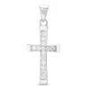 Banter Cubic Zirconia Cross Necklace Charm In Solid Sterling Silver Charms