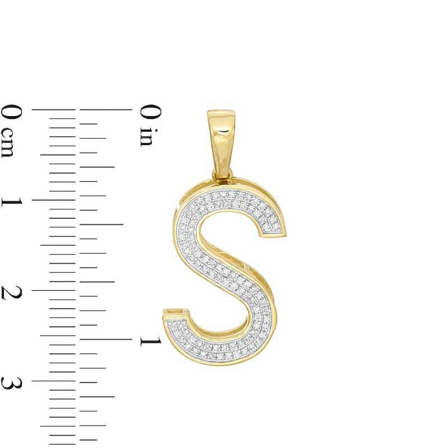 Banter 1/6 Ct. T.W. Diamond "S" Initial Necklace Charm In 10K Gold Charms