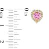 Banter 14K Solid Gold Cz Pink Heart Halo Studs Earrings