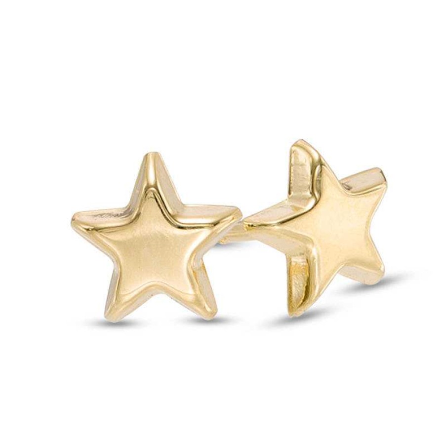 Banter Star Stud Earrings In 10K Hollow Gold Earrings