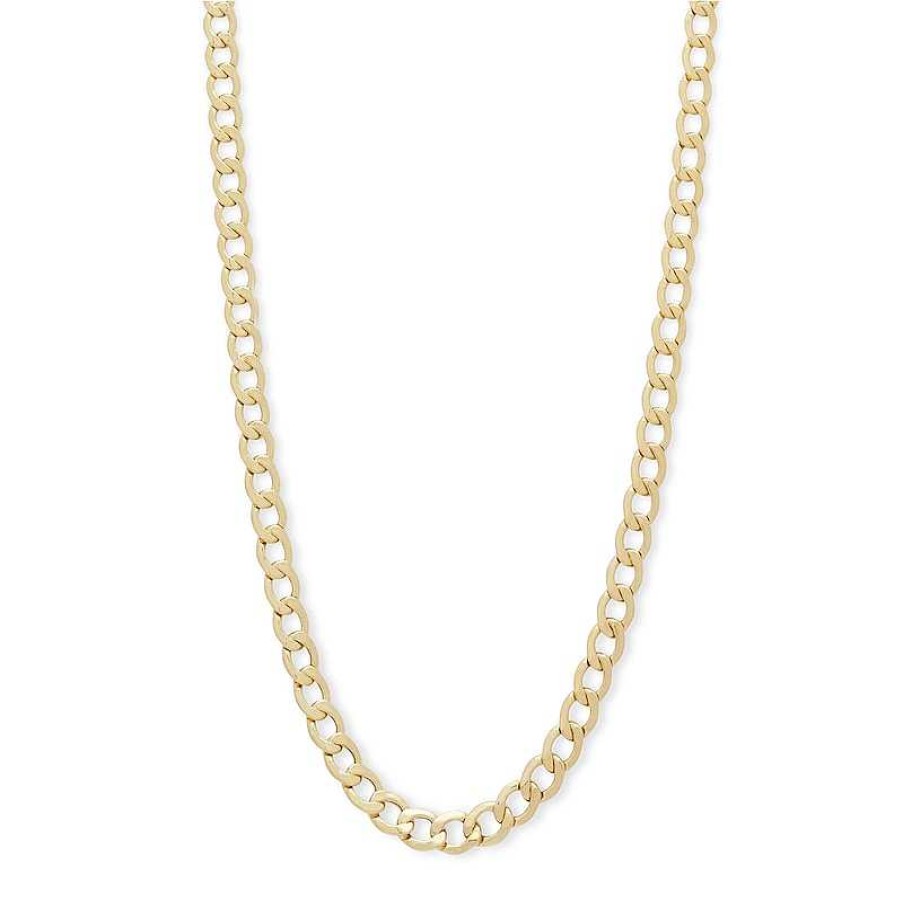 Banter 100 Gauge Curb Chain Necklace In 10K Hollow Gold - 26" Necklaces