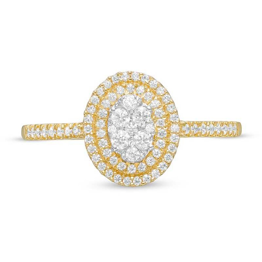 Banter 1/3 Ct. T.W. Composite Diamond Double Oval Frame Engagement Ring In 10K Gold Rings