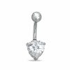 Banter Stainless Steel Cz Heart Belly Button Ring - 14G 3/8" Belly Button