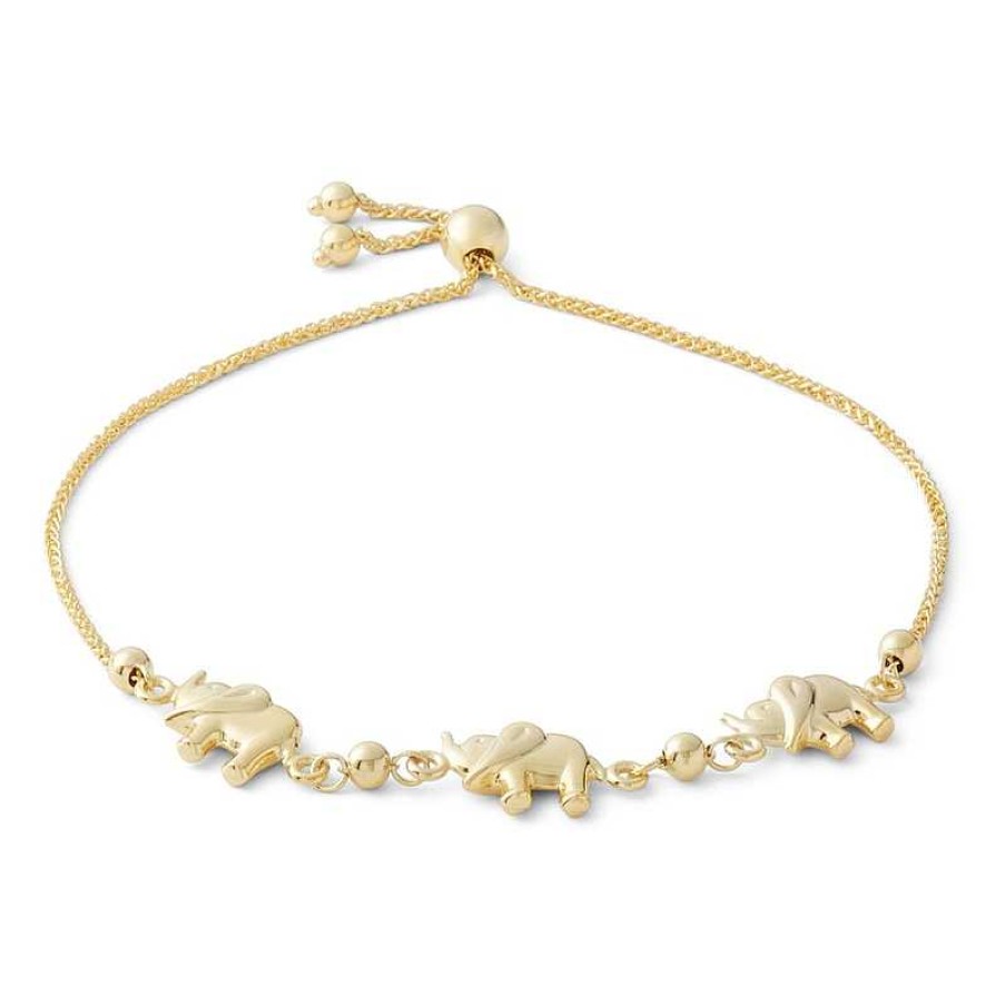 Banter Elephant Bolo Bracelet In 10K Solid Gold - 9" Bracelets