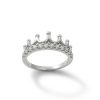 Banter Cubic Zirconia Crown Ring In Solid Sterling Silver - Size 7 Rings