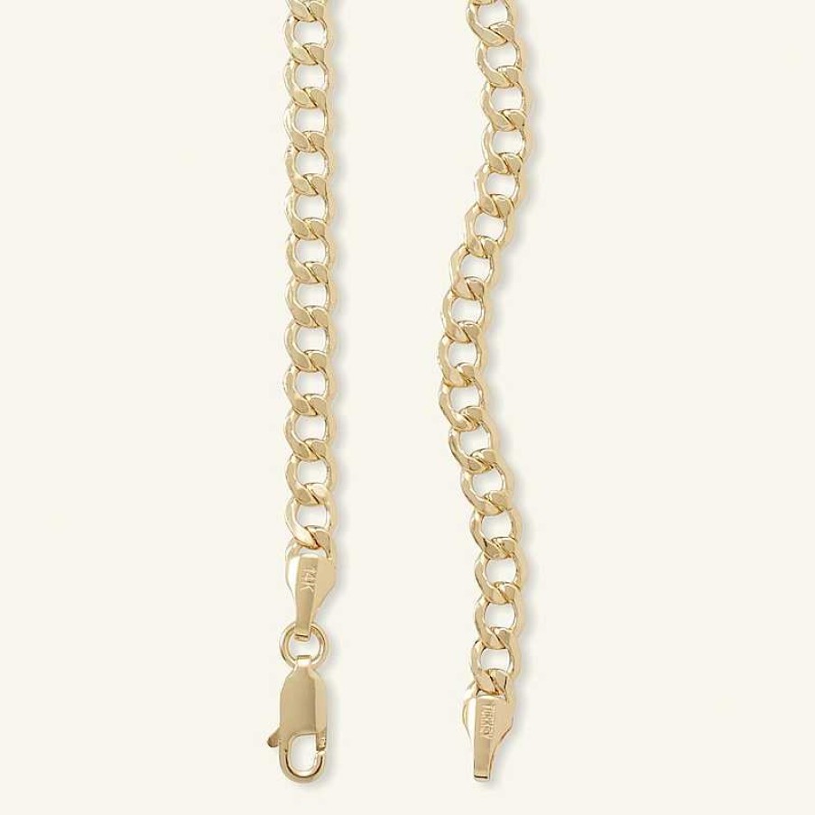 Banter 4.4Mm Diamond-Cut Curb Chain Necklace In 14K Hollow Gold - 20" Necklaces