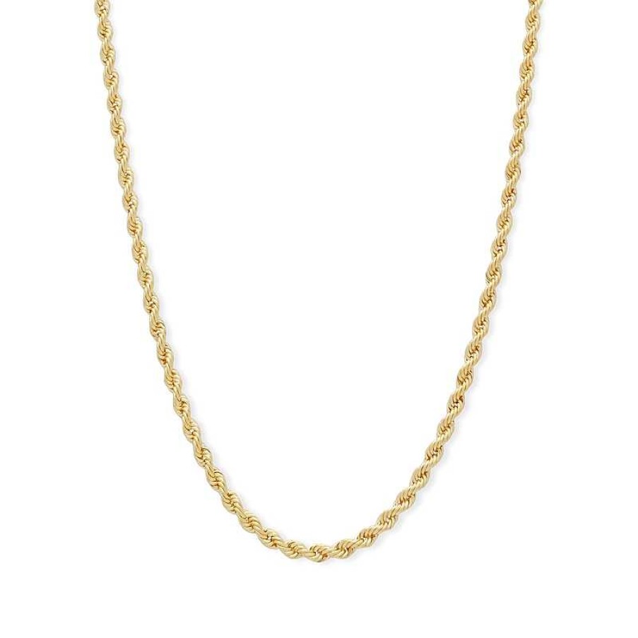 Banter 016 Gauge Rope Chain Necklace In 10K Solid Gold Bonded Sterling Silver - 16" Necklaces