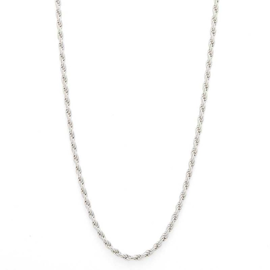 Banter Made In Italy 040 Gauge Diamond-Cut Rope Chain Necklace In Solid Sterling Silver - 16" Necklaces