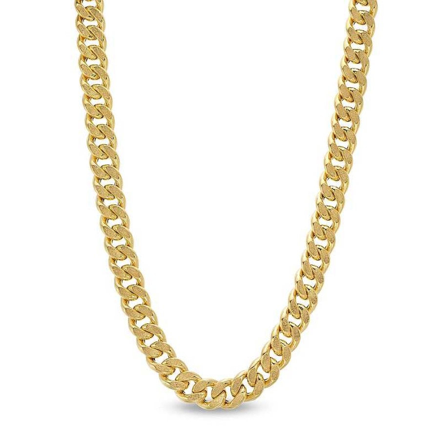 Banter Made In Italy Reversible 7Mm Curb Chain Necklace In 10K Hollow Gold 22" Necklaces